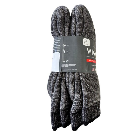2- Wigwam Cushion Sole Sock Size 9-12 Men 10-13 Womens Large Gray NWT Comfort Hi - Picture 3 of 6